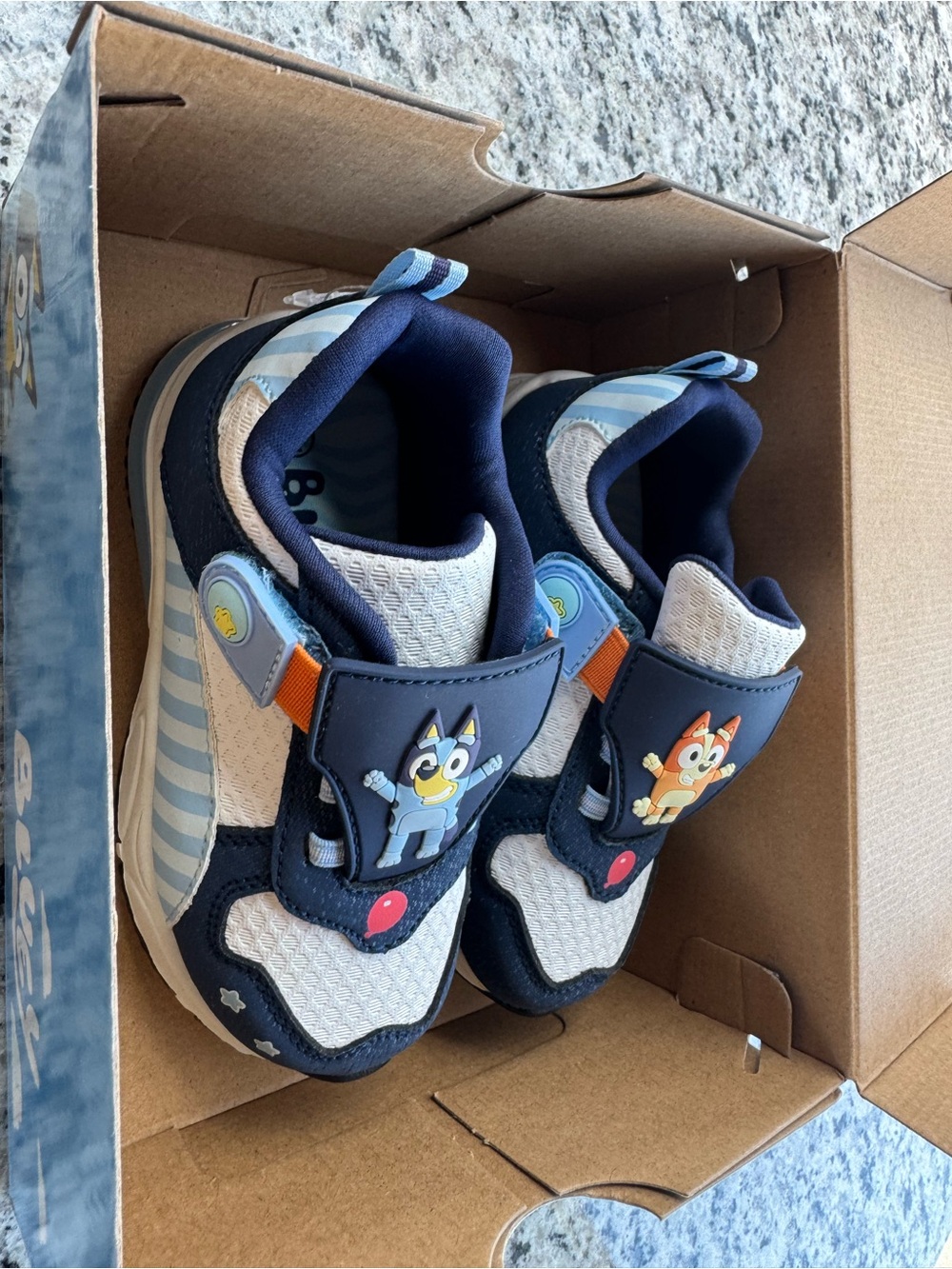 Kohl's Navy Blue and Light Gray Kids Slip-On Sneakers with Character Patches